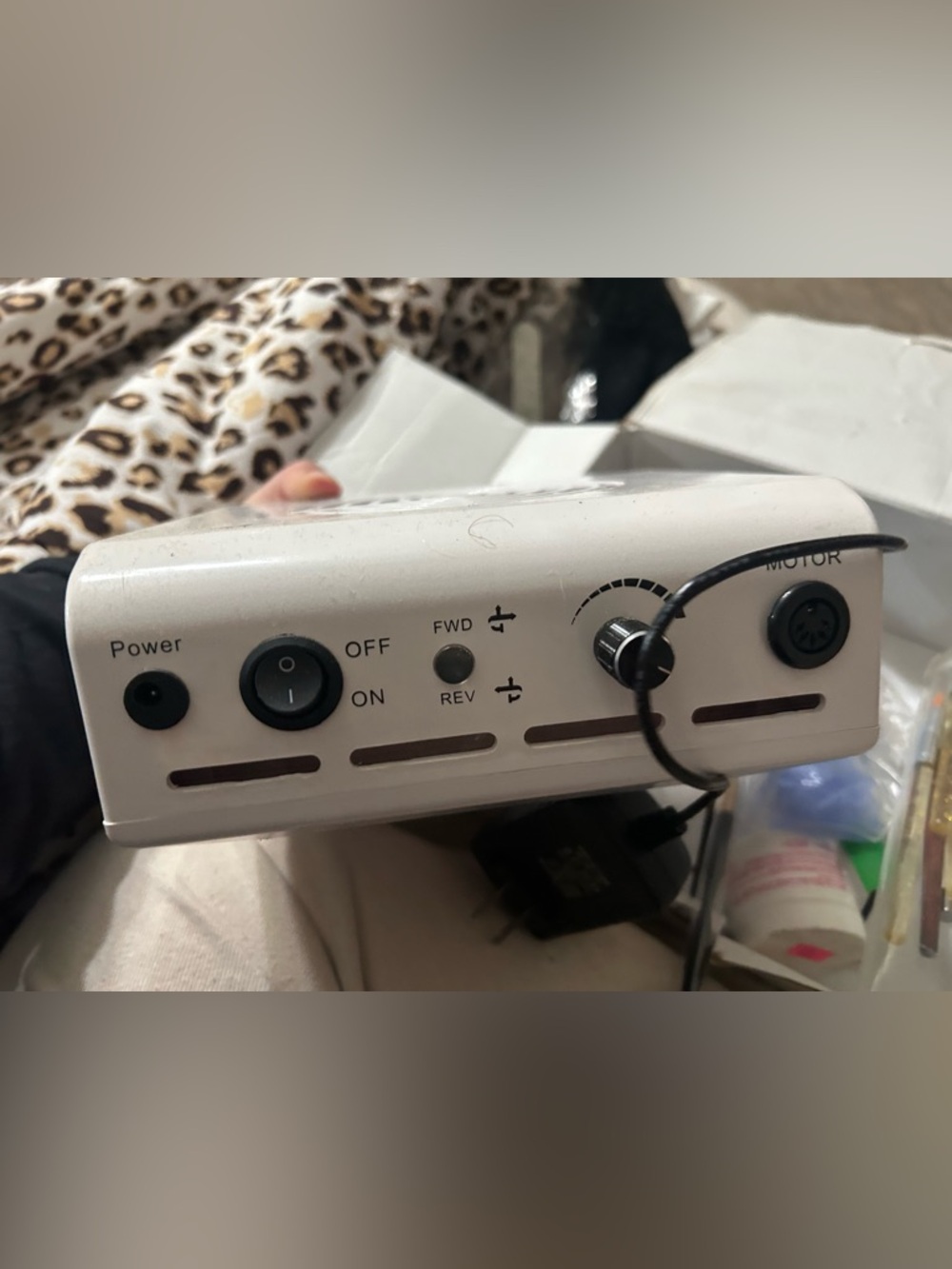 White Portable electric nail drill